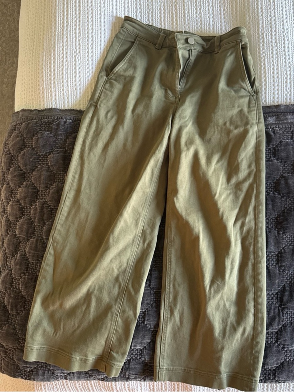 Everlane Olive Green Wide-Leg Chinos